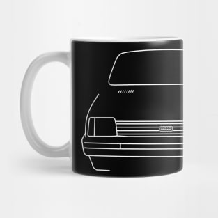 Austin Metro 1980s classic city car white outline graphic Mug